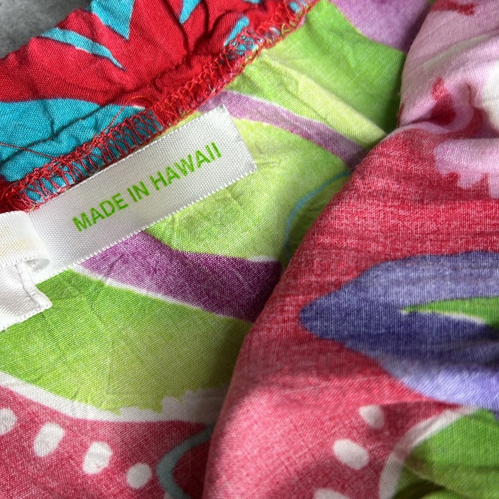 Jams World Voile Colorful Floral Hawaiian Print Ruffled Tiered Skirt Size Large - Picture 7 of 10
